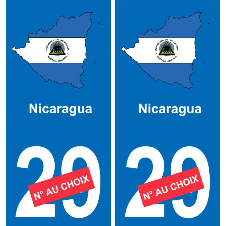 nicaragua karte fahne aufkleber sticker plakette ez