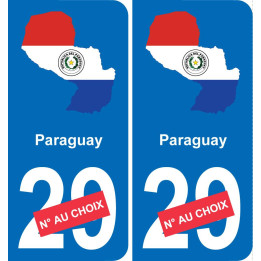 paraguay map flag sticker sticker plaque immatriculation
