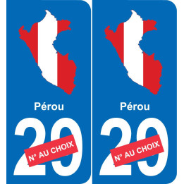 Peru map flag sticker sticker plaque immatriculation