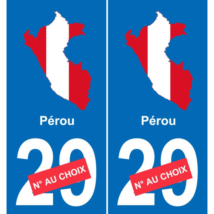 Perú mapa de la bandera de la etiqueta engomada de la etiqueta engomada de la placa de matriculación