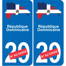 República Dominicana mapa de la bandera de la etiqueta engomada de la etiqueta engomada de la placa de matriculación