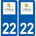 22 Yffiniac logo ville autocollant plaque sticker