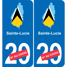 sainta-lucia mapa de la bandera de la etiqueta engomada de la etiqueta engomada de la placa de matriculación