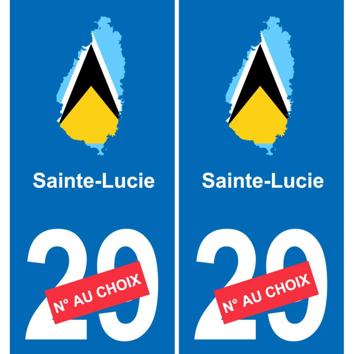 sainta-lucia map flag sticker sticker plaque immatriculation