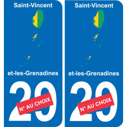 St. Vincent und die Grenadinen karte fahne aufkleber sticker plakette ez
