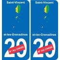 Saint Vincent and the Grenadines map flag sticker sticker plaque immatriculation