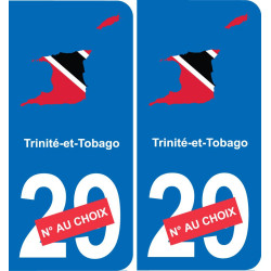 Trinidad e Tobago mappa bandiera adesivo adesivo targa di immatricolazione