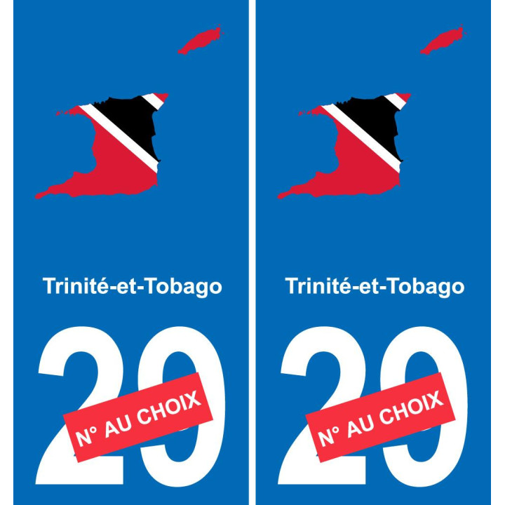Trinidad y Tobago mapa de la bandera de la etiqueta engomada de la etiqueta engomada de la placa de matriculación