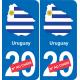 uruguay mappa bandiera adesivo adesivo targa di immatricolazione