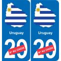 uruguay mappa bandiera adesivo adesivo targa di immatricolazione