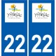 22 Yffiniac logo ville autocollant plaque sticker