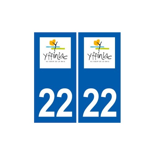 22 Yffiniac logo ville autocollant plaque sticker