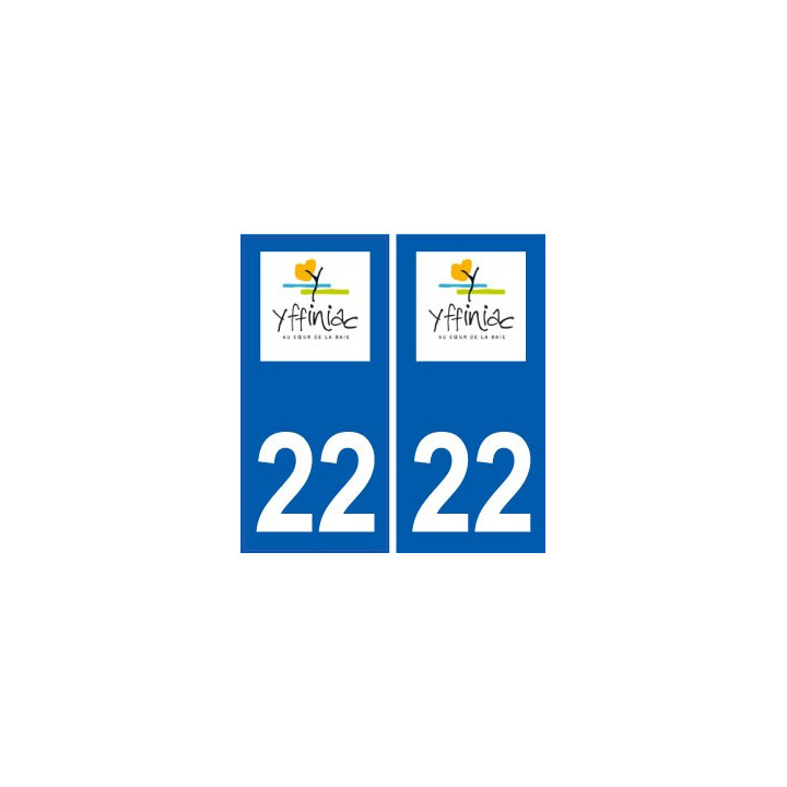 22 Yffiniac logo ville autocollant plaque sticker