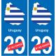 uruguay mappa bandiera adesivo adesivo targa di immatricolazione
