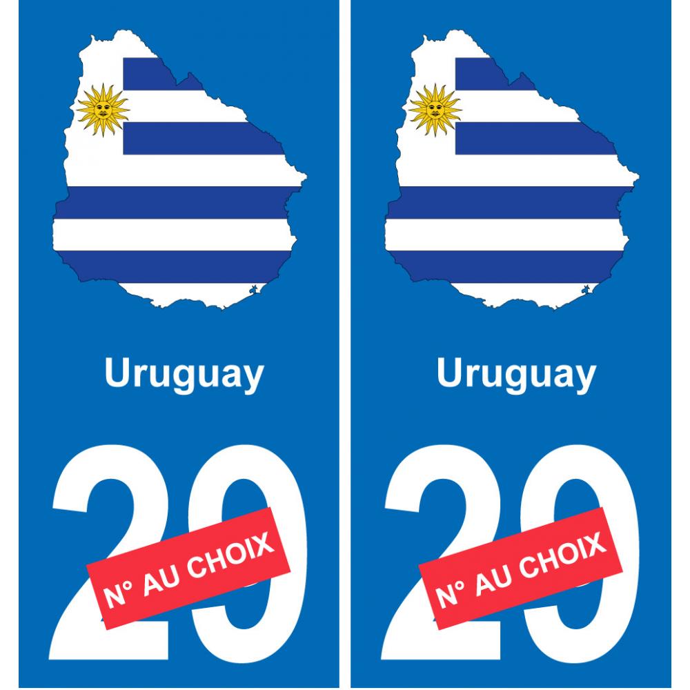 uruguay mappa bandiera adesivo adesivo targa di immatricolazione