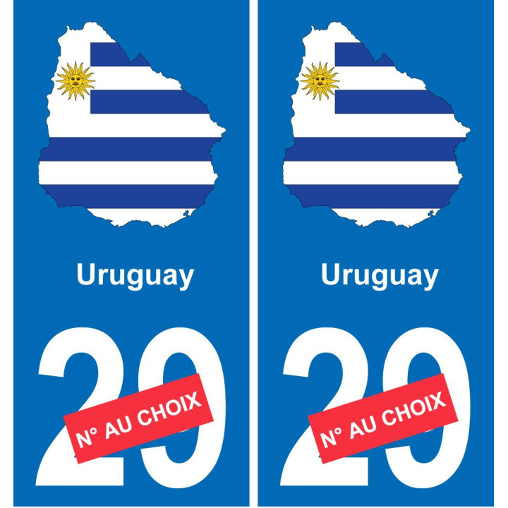 uruguay map flag sticker sticker plaque immatriculation