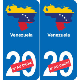 vénézuela carte drapeau autocollant sticker plaque immatriculation auto voiture département
