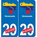 Venezuela mappa bandiera adesivo adesivo targa di immatricolazione
