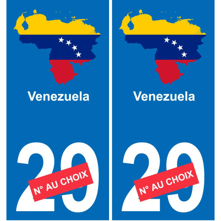 vénézuela carte drapeau autocollant sticker plaque immatriculation auto voiture département