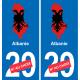 albania mapa de la bandera de la etiqueta engomada de la etiqueta engomada de la placa de matriculación