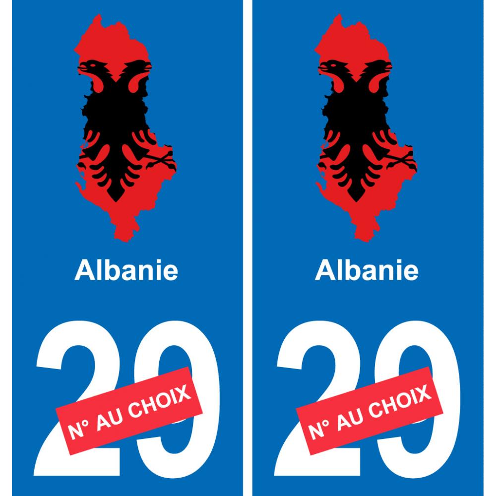 albanie carte drapeau autocollant sticker plaque immatriculation auto voiture département