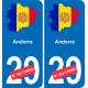 andorre carte drapeau autocollant sticker plaque immatriculation auto voiture département