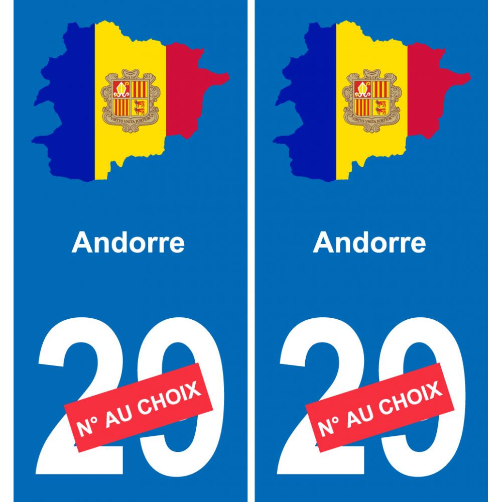 andorra mapa de la bandera de la etiqueta engomada de la etiqueta engomada de la placa de matriculación