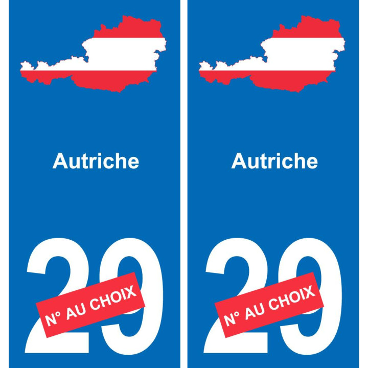 autriche carte drapeau autocollant sticker plaque immatriculation auto voiture département
