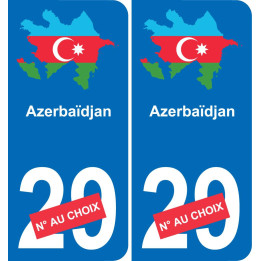 Azerbaijan map flag sticker sticker plaque immatriculation