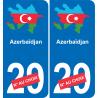 Azerbaigian mappa bandiera adesivo adesivo targa di immatricolazione