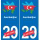 Azerbaigian mappa bandiera adesivo adesivo targa di immatricolazione