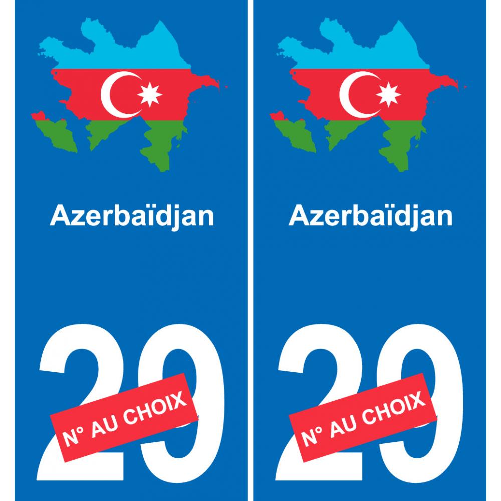 Azerbaigian mappa bandiera adesivo adesivo targa di immatricolazione
