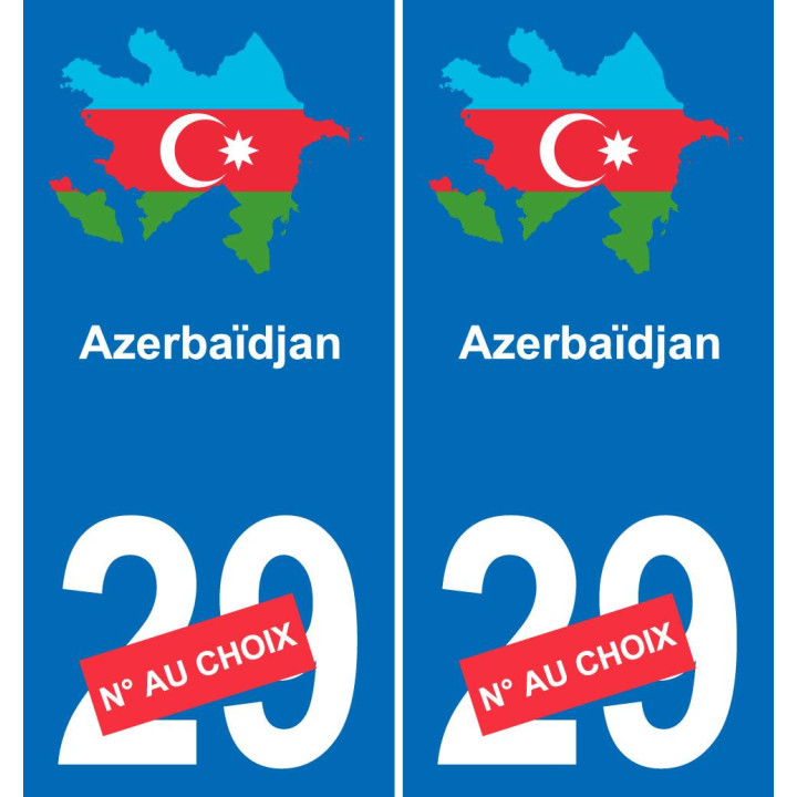 Azerbaiyán mapa de la bandera de la etiqueta engomada de la etiqueta engomada de la placa de matriculación