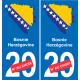 Bosnia y Herzegovina mapa de la bandera de la etiqueta engomada de la etiqueta engomada de la placa de matriculación