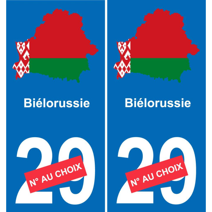 Biélorussie carte drapeau autocollant sticker plaque immatriculation auto voiture département