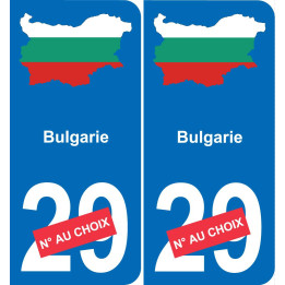 bulgaria mapa de la bandera de la etiqueta engomada de la etiqueta engomada de la placa de matriculación