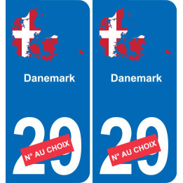 Denmark map flag sticker sticker plaque immatriculation