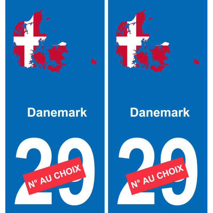Danimarca mapa de la bandera de la etiqueta engomada de la etiqueta engomada de la placa de matriculación