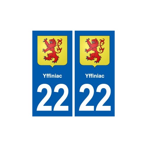 22 Yffiniac blason ville autocollant plaque sticker