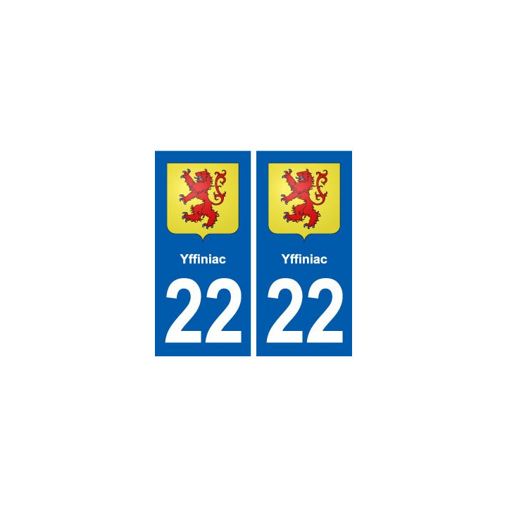 22 Yffiniac blason ville autocollant plaque sticker