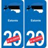 Estonia mapa de la bandera de la etiqueta engomada de la etiqueta engomada de la placa de matriculación