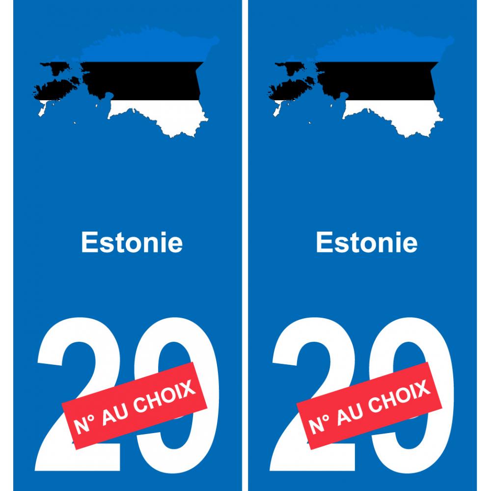 Estonia mappa bandiera adesivo adesivo targa di immatricolazione