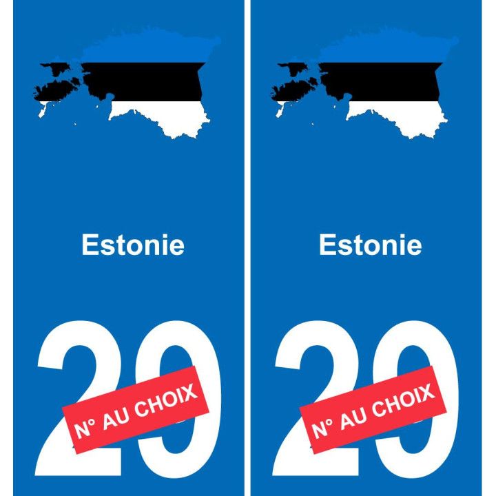 estonie carte drapeau autocollant sticker plaque immatriculation auto voiture département