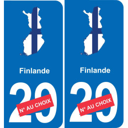 Finlandia mapa de la bandera de la etiqueta engomada de la etiqueta engomada de la placa de matriculación