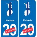 Finlandia mappa bandiera adesivo adesivo targa di immatricolazione