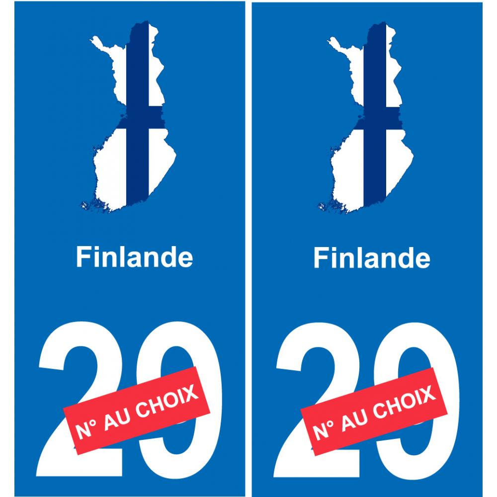 finlande carte drapeau autocollant sticker plaque immatriculation auto voiture département