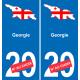 Georgia mapa de la bandera de la etiqueta engomada de la etiqueta engomada de la placa de matriculación