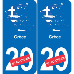 Grecia mapa de la bandera de la etiqueta engomada de la etiqueta engomada de la placa de matriculación