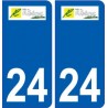 24 Boulazaclogo autocollant plaque blason armoiries stickers département