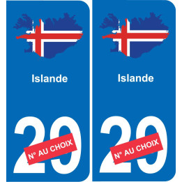 Iceland map flag sticker sticker plaque immatriculation